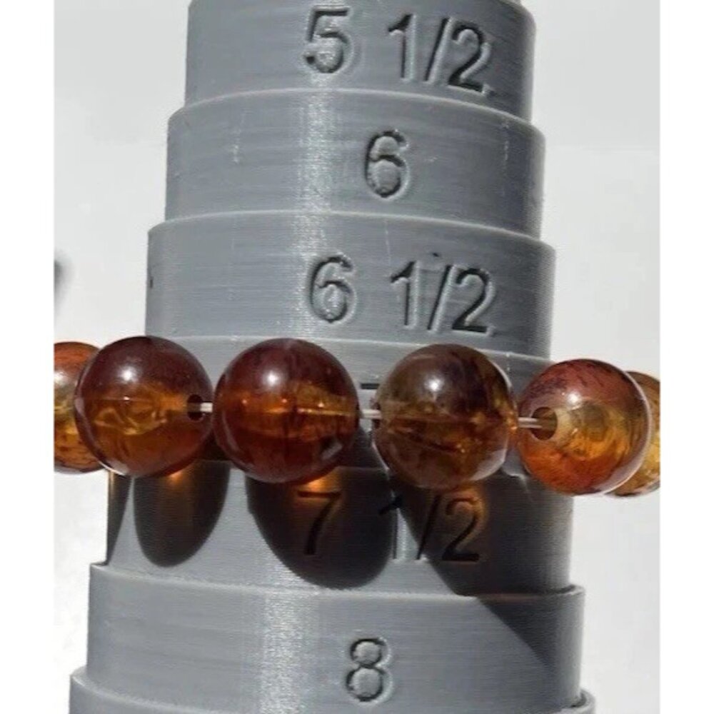 Vintage Chunky Faux Amber round Bead bracelet Women’s Sz 7” - Picture 5 of 11